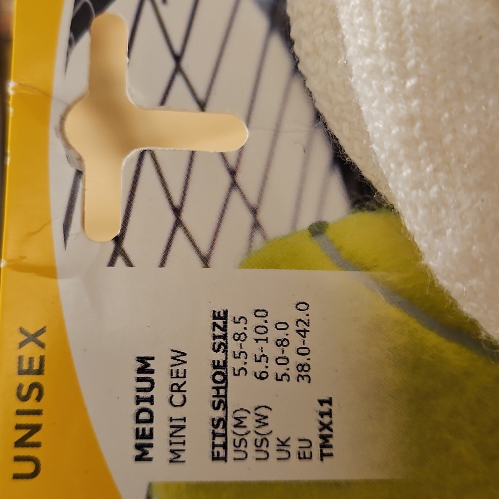 Unisex Thorlos Mimi Crew White Foot Protection Padding Tennis Socks Sz. M - Picture 4 of 6